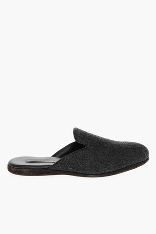 Sabot In Lana Con Suola In Suede