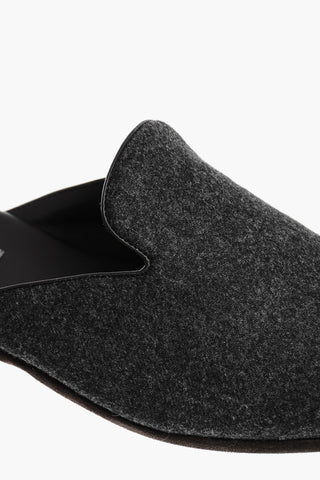 Sabot In Lana Con Suola In Suede
