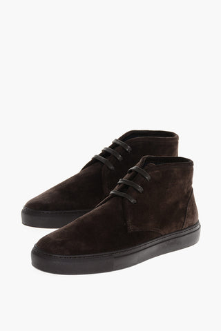 Suede Desert Boots With Rubber Sole