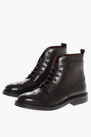 Stivaletti In Pelle Con Dettagli Brogues