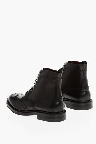 Stivaletti In Pelle Con Dettagli Brogues