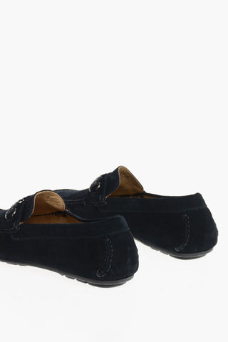 Suede Leather Loafers With Braided Detail