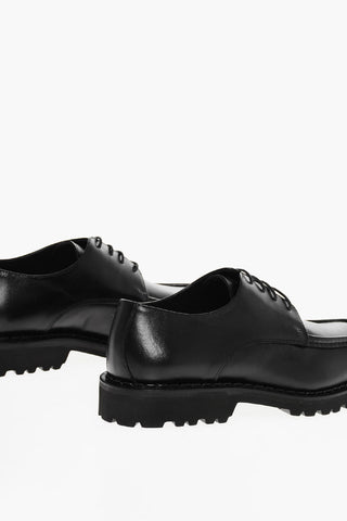 Leather Derby Shoes With Tank Sole
