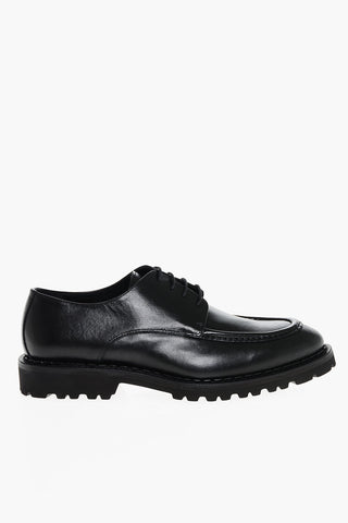 Leather Derby Shoes With Tank Sole