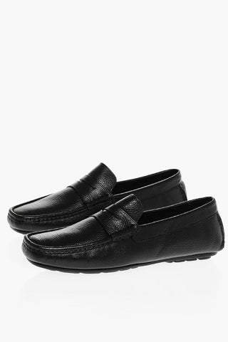 Hammered Leather Penny Loafers