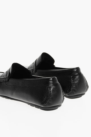 Hammered Leather Penny Loafers