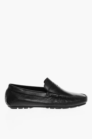 Hammered Leather Penny Loafers
