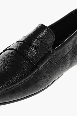 Hammered Leather Penny Loafers