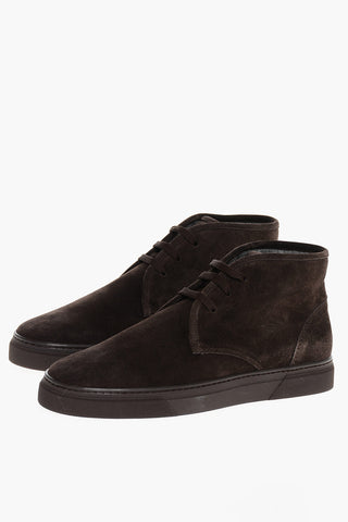 Suede Desert Boots With Rubber Sole