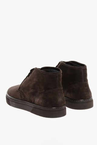 Suede Desert Boots With Rubber Sole