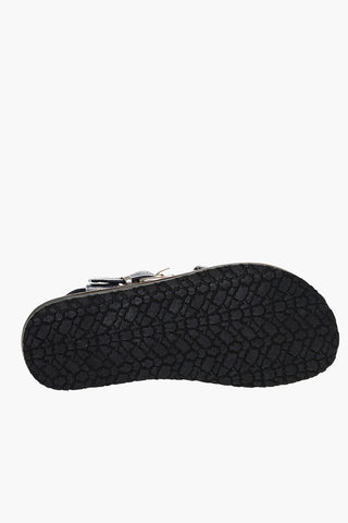 Hammered Leather Criss-cross Sandals