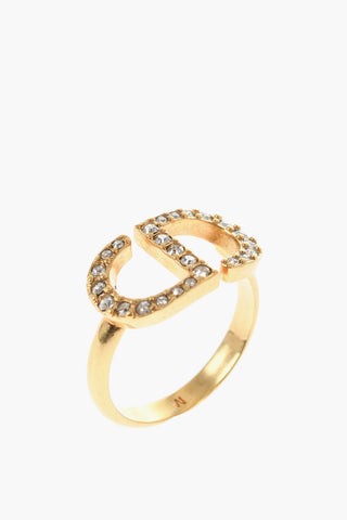 Brass Ring with Rhinestones CD Monogram