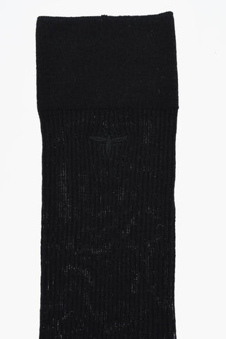 Lange Socken aus Wolle mit Stickerei
