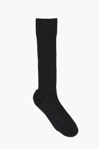 Lange Socken aus Wolle mit Stickerei