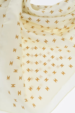 Foulard TRIOMPHE in Seta con Logo All-Over