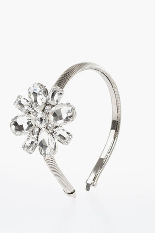 Silver-Tone Effect Metal Hairband with Crystals