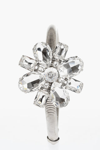 Silver-Tone Effect Metal Hairband with Crystals