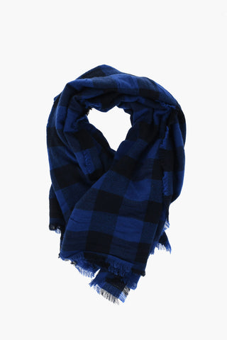 Checked Scarf with Fringes