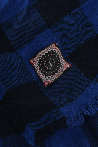 Checked Scarf with Fringes