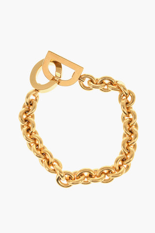 Golden-Effect Chain Bracelet with CD Closure
