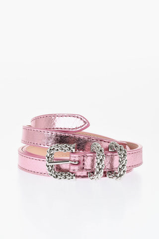 Metallic Letaher Slim Fit Belt 20mm