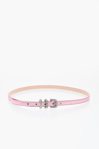Metallic Letaher Slim Fit Belt 20mm
