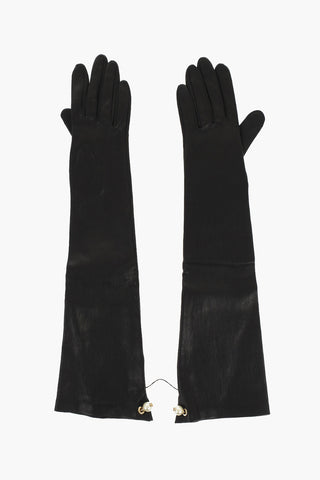 Leather Opera Glovers with Charm Detail