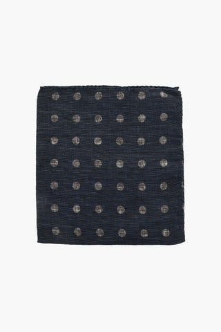 CC COLLECTION Polka Dots Wool and Linen Square Pocket
