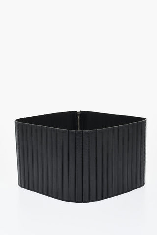 Quilted Leather Waist Belt 140mm