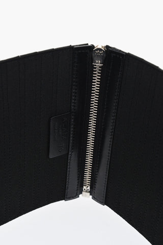 Quilted Leather Waist Belt 140mm