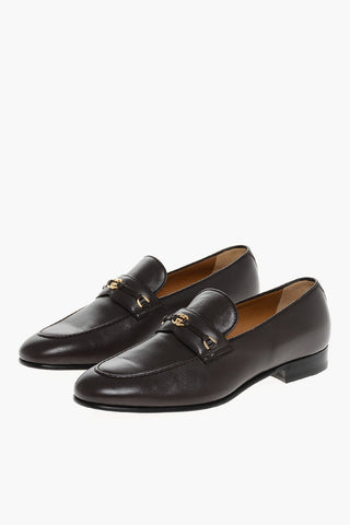 Leather Bit Loafers With Logo Detail