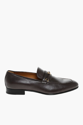 Leather Bit Loafers With Logo Detail