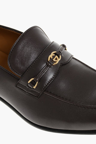 Leather Bit Loafers With Logo Detail