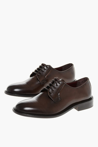 Scarpe Derby In Pelle Spazzolata