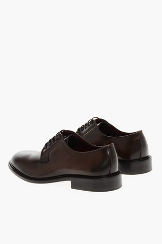 Scarpe Derby In Pelle Spazzolata