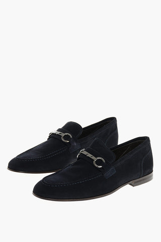 Mocassini Bit In Suede Con Suola In Cuoio