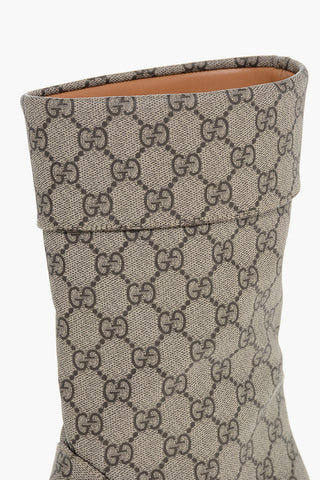 Monogram logo Print Cuffed Boots