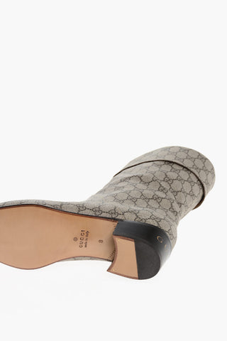 Monogram logo Print Cuffed Boots