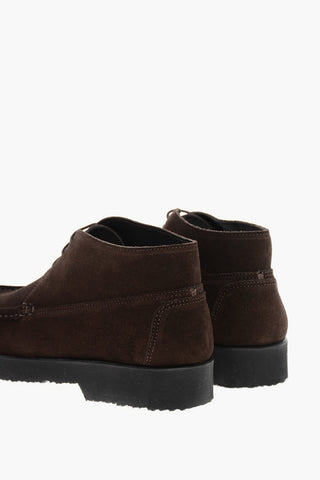 Polacchine In Suede Con Suola In Gomma