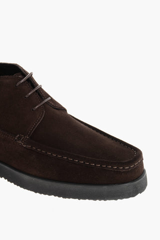 Polacchine In Suede Con Suola In Gomma