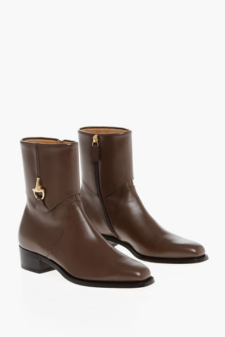 Leather Boots With Clamp Detail