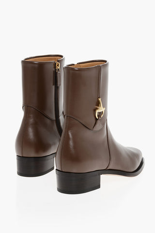 Leather Boots With Clamp Detail