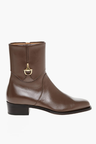 Leather Boots With Clamp Detail