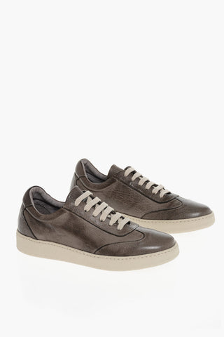 Hammered leather Low-Top Sneakers