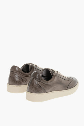 Hammered leather Low-Top Sneakers