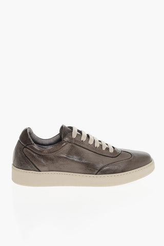 Hammered leather Low-Top Sneakers