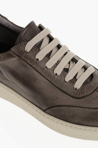 Hammered leather Low-Top Sneakers