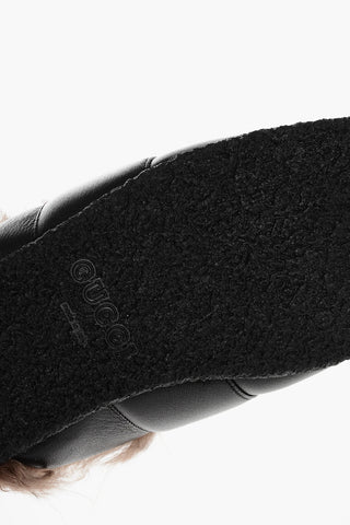 Leather Mules With Shearling Padding