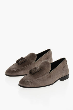 CC COLLECTION Mokassins Aus Veloursleder Mit Quasten