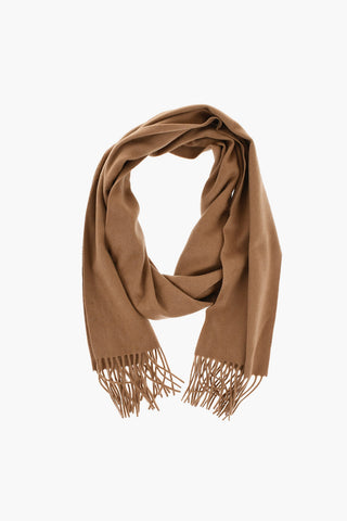 Solid Color Cashmere BIVER Scarf with Fringes